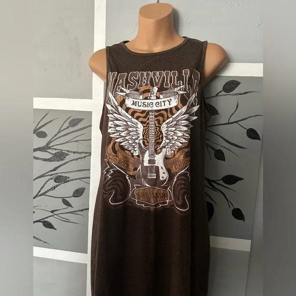 NEW Women’s Nashville Music City Retro Western Graphic Bodycon Mini Dress - Picture 3 of 6
